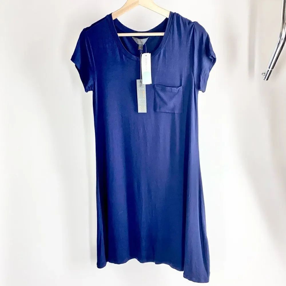 Mix stitch fix blue stretch pocket tee dress s